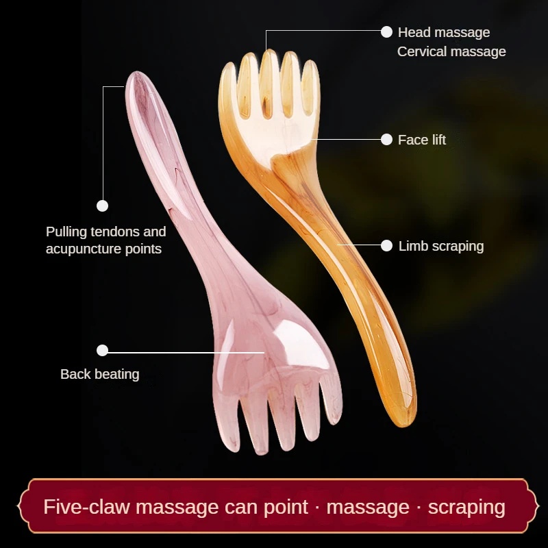 Natural Resin Head Massage Scraping Claw/Stik Pijat Leher Tubuh Halus Lima Cakar