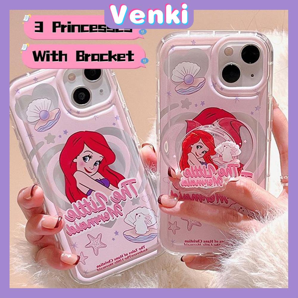 Case For iPhone 11 Soft TPU Clear Jelly Airbag Case With Stand Cute Cartoon Princesses Camera Protection Shockproof For iPhone 14 Plus 13 12 11 Pro Max 7 Plus X XR