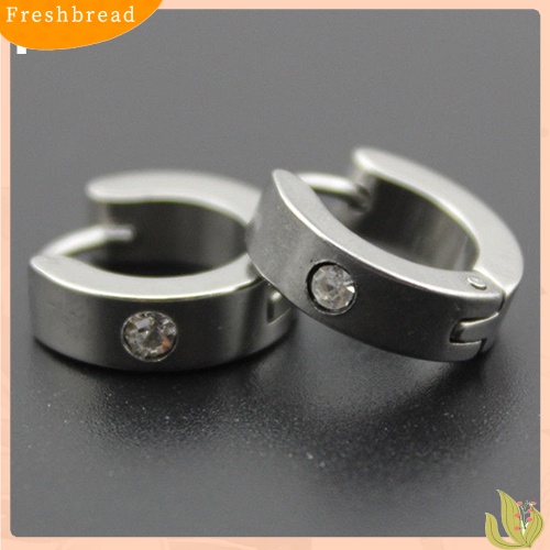 {In Stock} Pria Wanita Fashion Punk Gothic Stainless Steel Hoop Stud Earrings Perhiasan