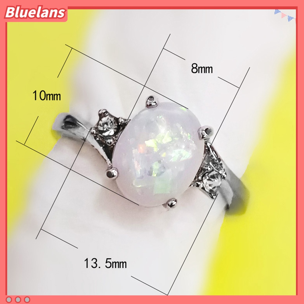{In Stock} Cincin Kilau Imitasi Opal Berlian Imitasi Hias Tembaga Gaya Wanita Ring Untuk Pernikahan