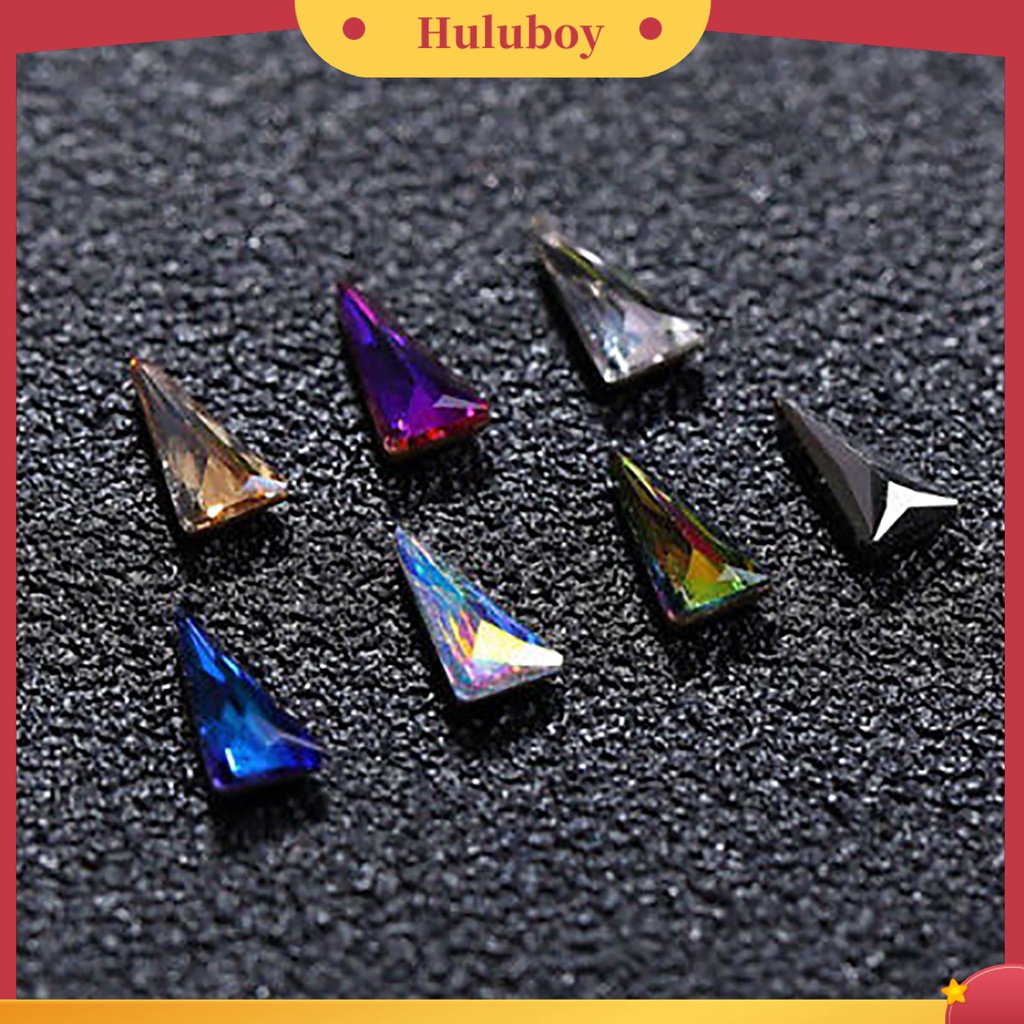 {In Stock} 10Pcs Wanita Segitiga Nail Art Tip Berlian Imitasi Mengkilap DIY Dekorasi Manicure Kit