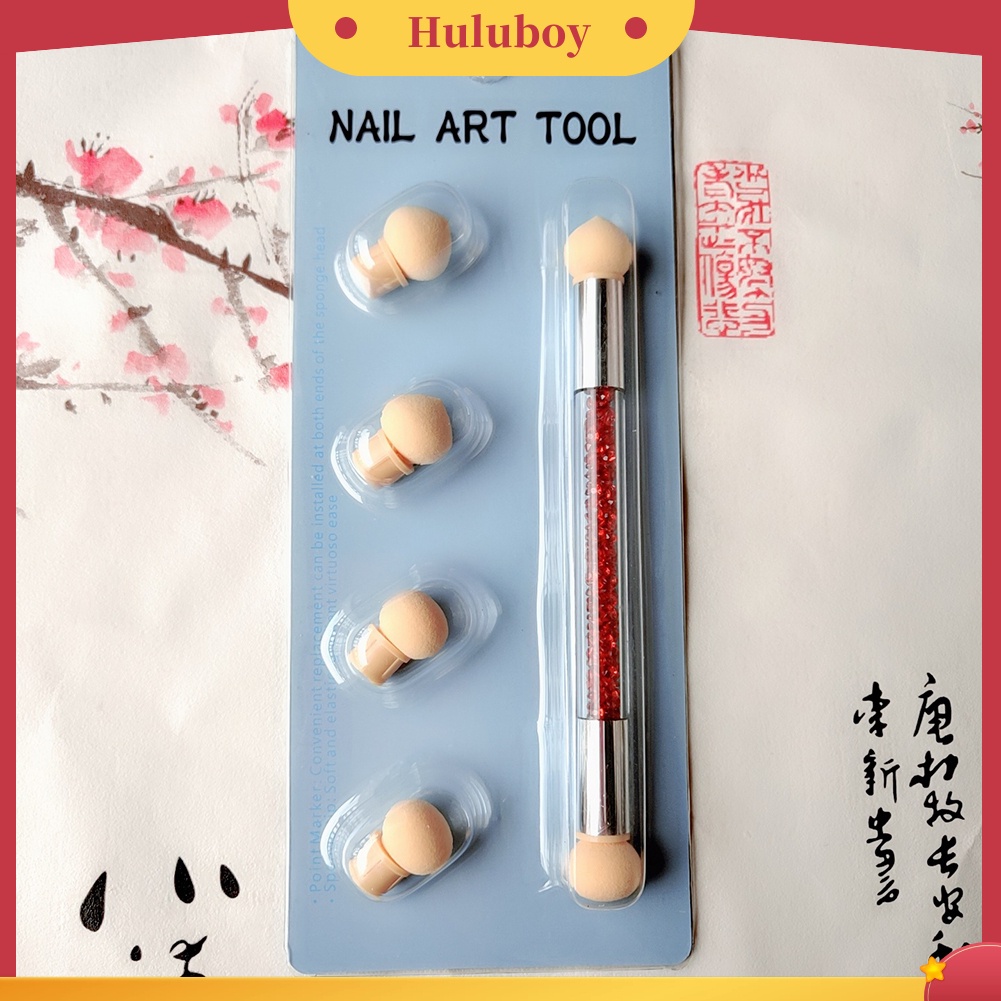 {In Stock} Portable Washable Double Head Spons Smudge Pen Nail Art Painting Dotting Tool