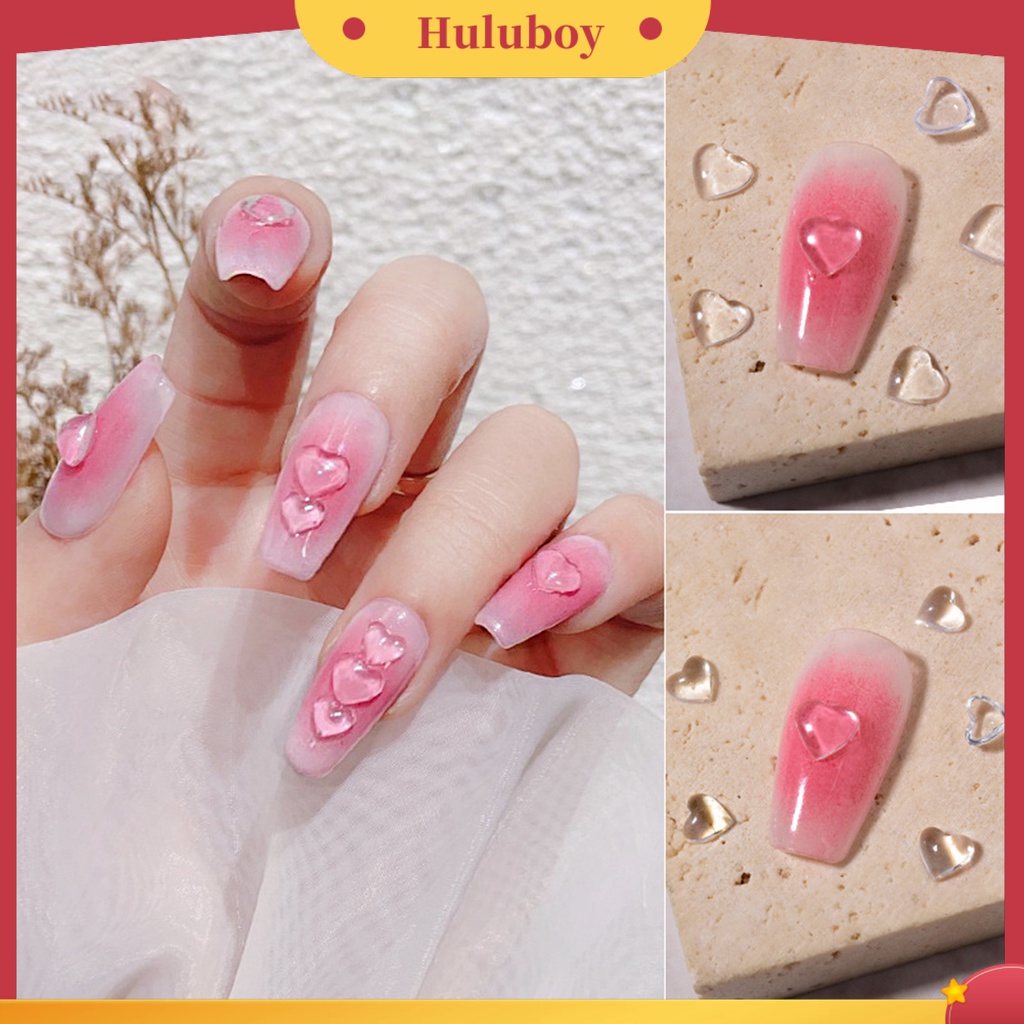 {In Stock} 100Pcs Manicure Dekorasi 3D Pengerjaan Yang Baik Resin Tiga Dimensi Cinta Aksesoris Kuku Untuk Ponsel Case