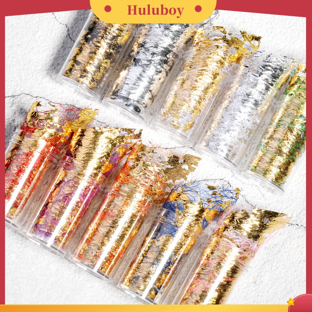 {In Stock} Nail Foil Hias Mudah Ditempel Banyak Warna Golden Sally Jaring Manicure Foil Untuk Wanita