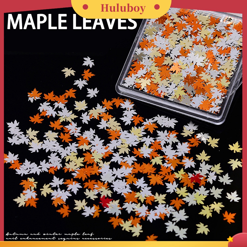 {In Stock} 1kotak Paku Sequin Super Tipis Mini Multi-Warna Aneka Halus DIY Nail Art Sparkling Maple Leaf Manicure Glitters Dekorasi Untuk Salon Kuku