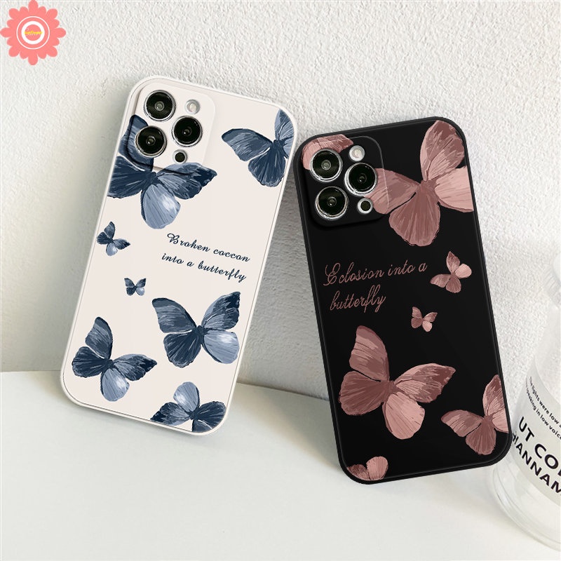 Casing Kupu-Kupu Fantasi Retro Sisi Redmi 12C A1 9T 9C Nfc10 9A 9poco M4 F4 M5 M3 Pro F3 X3 Pro M3 Note9 8 11 11s 10s 10 Pro Plus MI 10 11 Lite 10T Lurus Soft Case Tepi