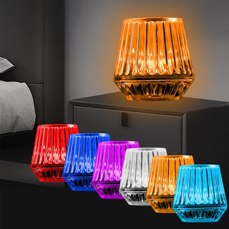 Lampu Malam Suasana LED USB Mini Mobil/Lampu Hias Berlian Flash Warna-Warni Portabel DIY Aksesoris Interior Mobil