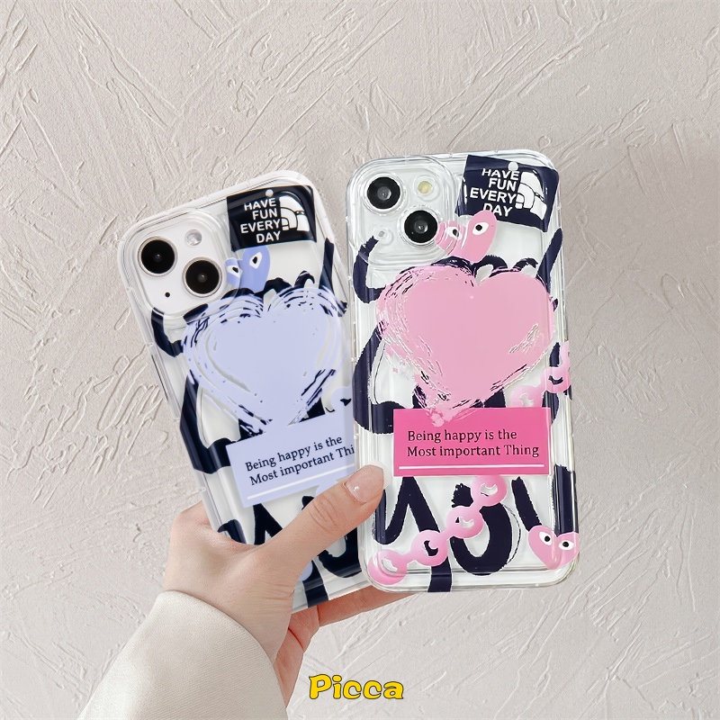 Oppo A95 A15 A16 A17 A5s A9 A74 A77s A3s A57 A31 A7 A5 A1K A92 A16s A12E A77 A53 A52 A17K A16K A54 A55 A12 A16E Trendy Comme des Garcons Love Hati Bening Shockproof Airbag Case