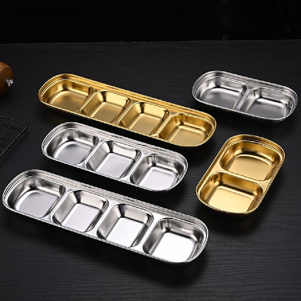 [jewelrybox] 304piring Saus Daging Merica Panggang Stainless Steel Wasabi Bowl Seasoning Tray Butik