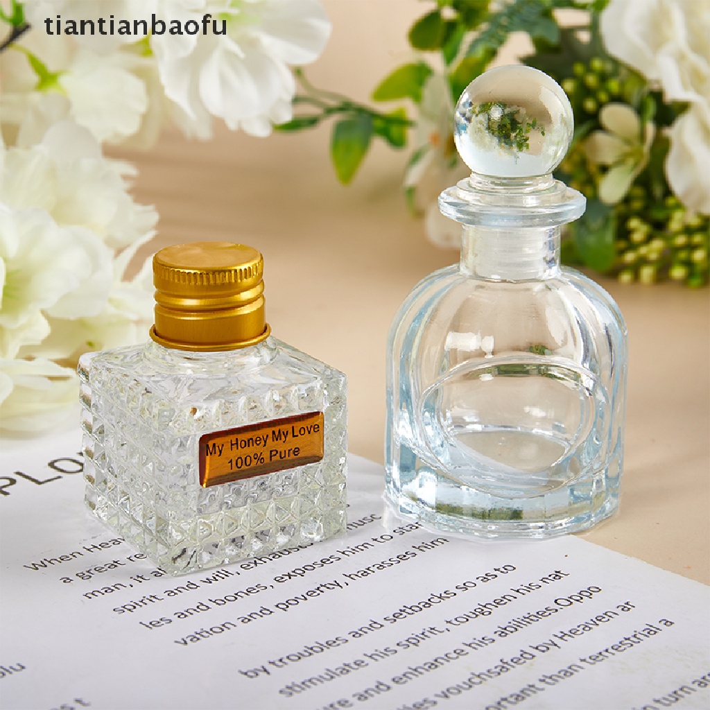 [tiantianbaofu] 27/50ml Toples Kaca Mini Shot Glasses Botol Dengan Tutup Untuk Selai Madu Butik Makanan