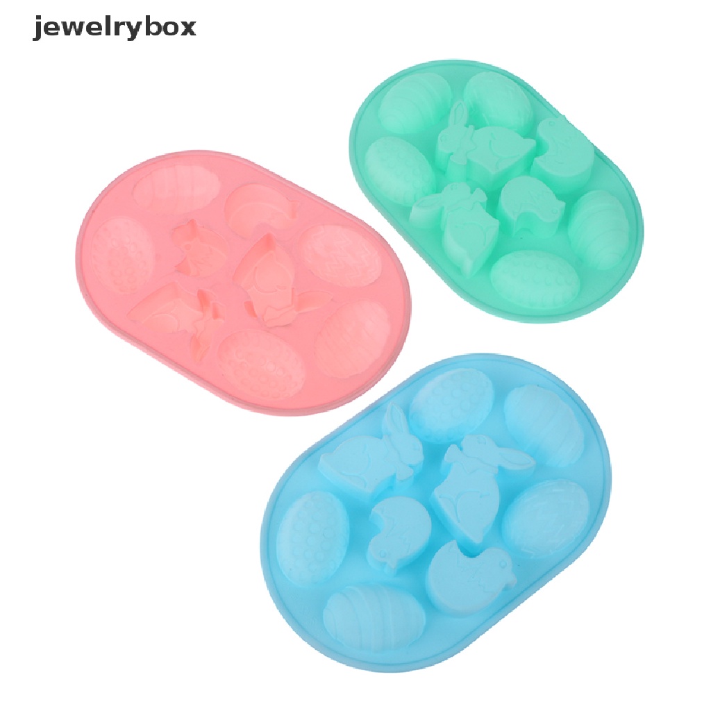 [jewelrybox] Easter Silicone Mold Rabbit Colored Egg Cetakan Kue Coklat Baking Tools Butik