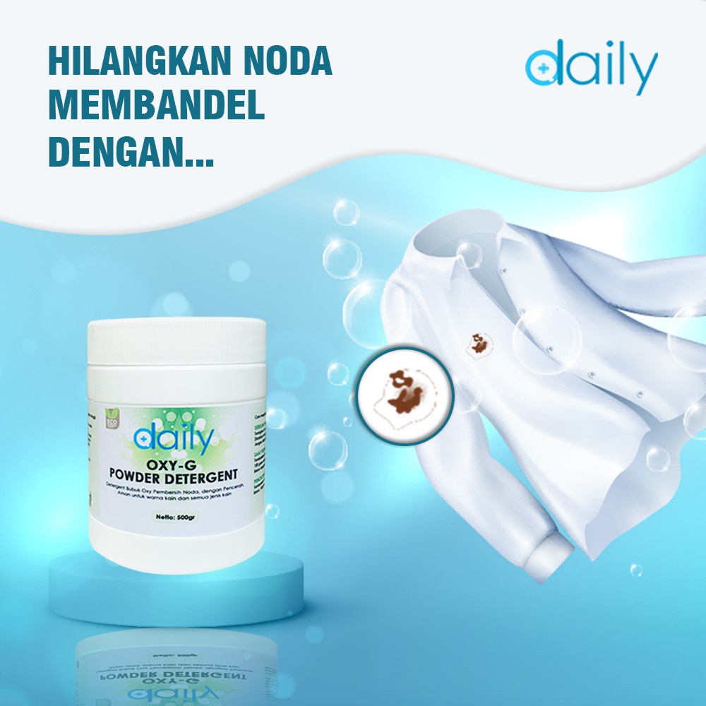 DAILY DETERJEN BUBUK LAUNDRY OXY-G POWDER DETERGENT PENCERAH WARNA PAKAIAN