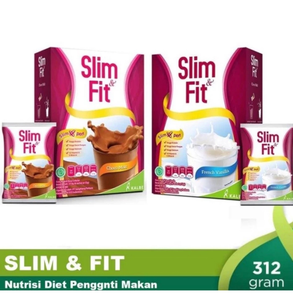 susu slim fit slim&amp;fit vanila  slimfit 312 gr per box FM