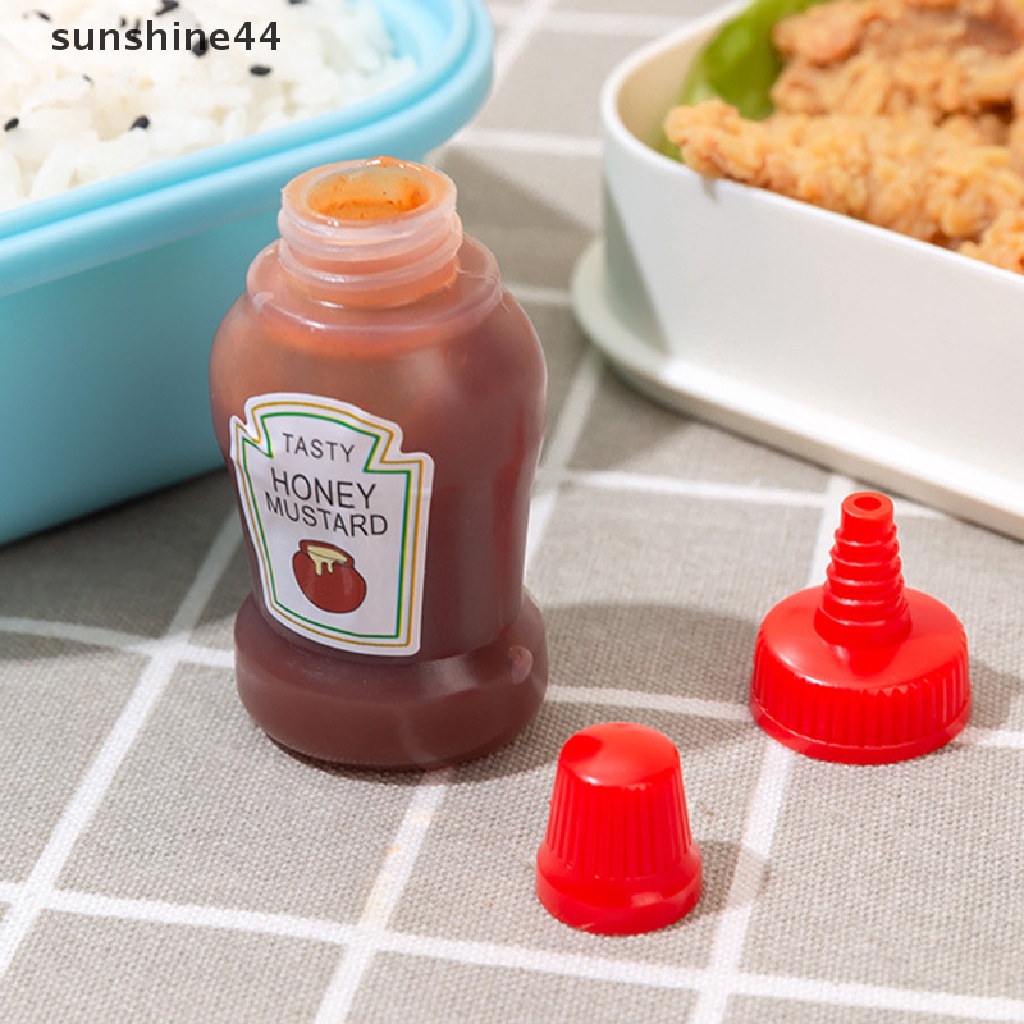 Sunshine 4pcs/set 25ML Botol Kecap Tomat Mini Madu Mustard Portable Wadah Saus Kecil Wadah Saus Salad Wadah Pantry ID