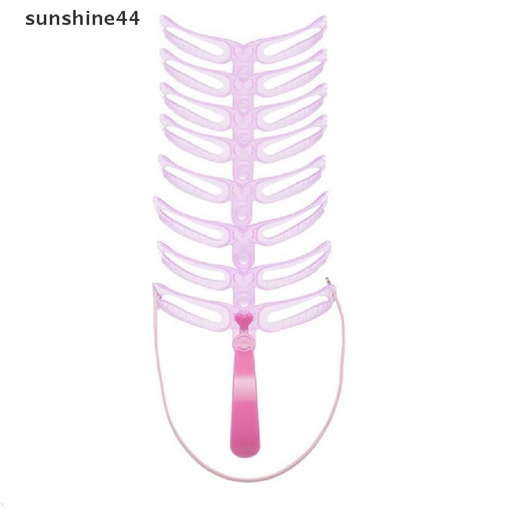 Sunshine 8pcs Stensil Alis Dengan Handle Dan Strap Dapat Dicuci Reusable Template Alis ID