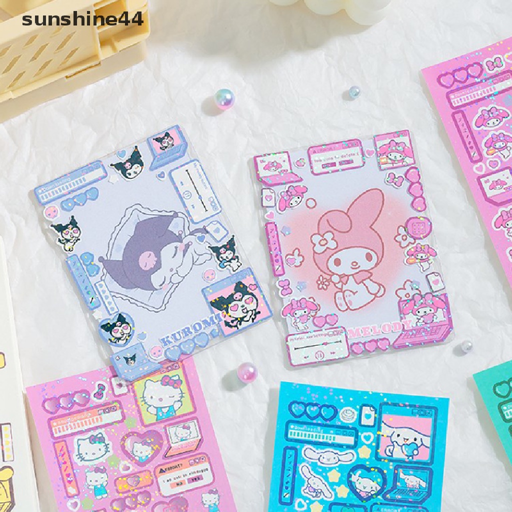 Sunshine Sanrio Sticker Cinnamoroll Kuromi My Melody Hello Kitty Pachacco Pompompurin Dekorasi Stiker Planner Diary Jepang ID