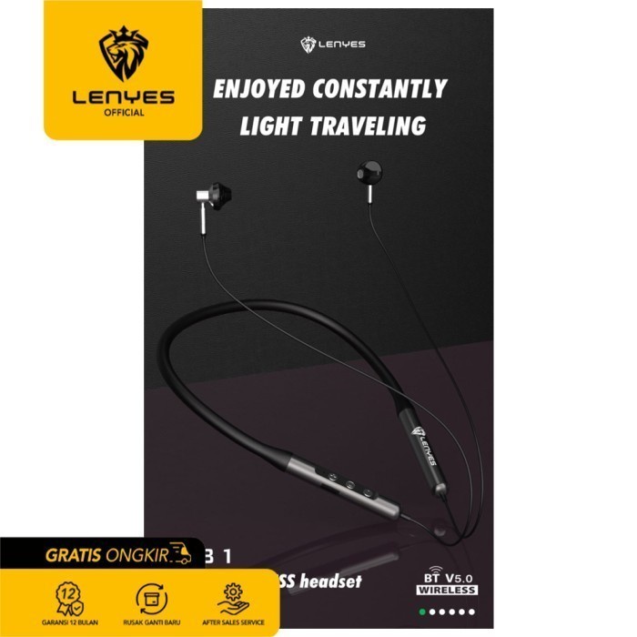 Lenyes A31 Stereo Bluetooth Wireless Headset Earphone Hybrid Original handsfree earphone ear in ear bud microphone kabel tanpa