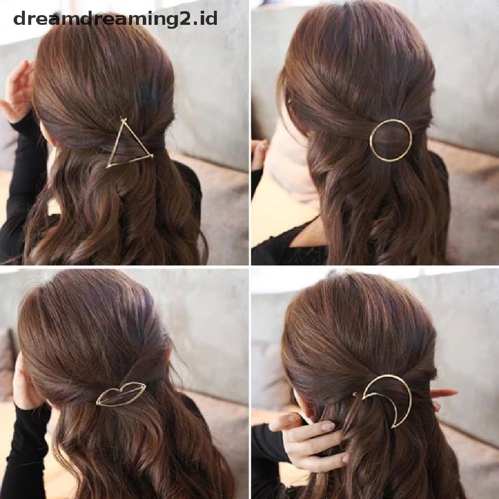 (hot) Chic Geometris Berongga Logam Jepit Rambut Gadis Aksesoris Rambut Styling Tools//