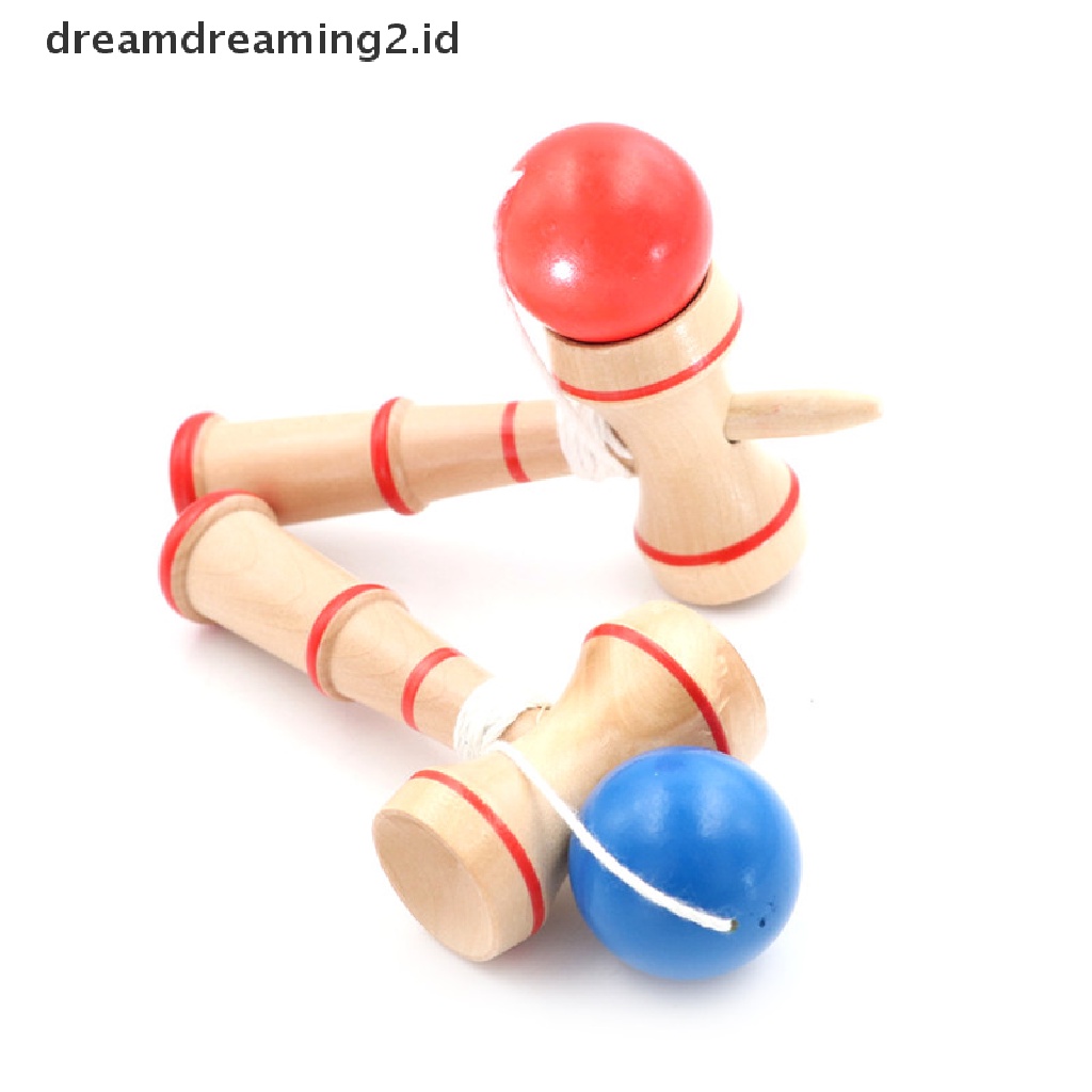 (hot) Kid Kendama Ball Mainan Edukasi Keterampilan Keseimbangan Permainan Kayu Tradisional Jepang//
