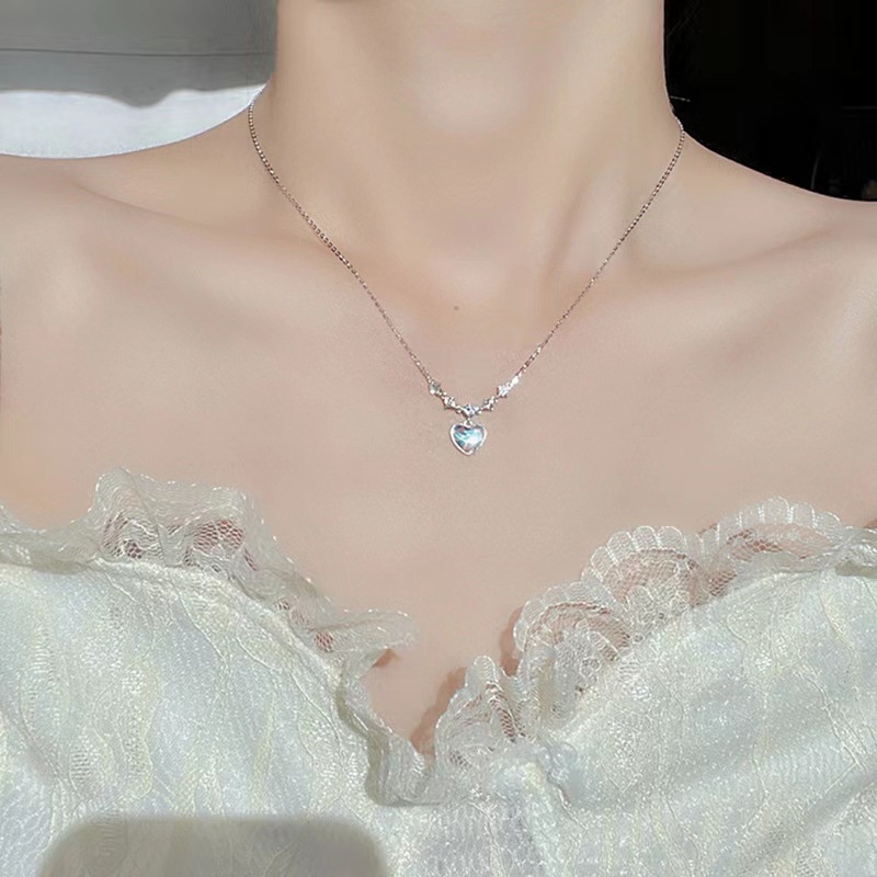 Ahellogirl2023musim Panas Mimpi Baru Cinta Liontin Kalung Rantai Klavikula