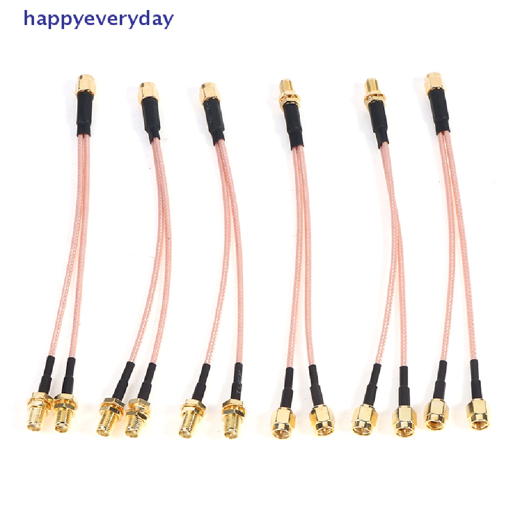 [happy] Sma to 2X SMA Male Female Y type Splitter Combiner Jumper Kabel Kuncir [ID]