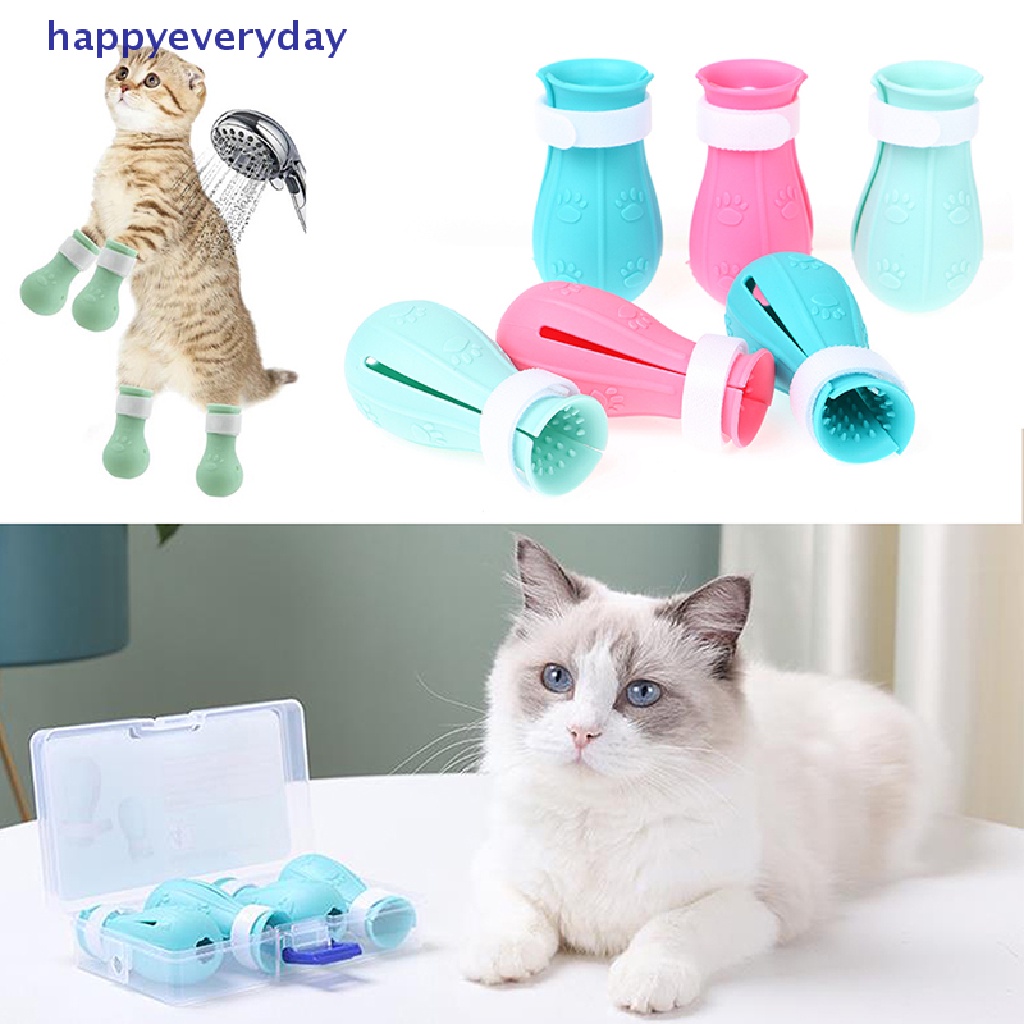 [happy] Penutup Cakar Kucing Anti-big Bath Washing Cat Claw Cover Potong Kuku Penutup Kaki [ID]