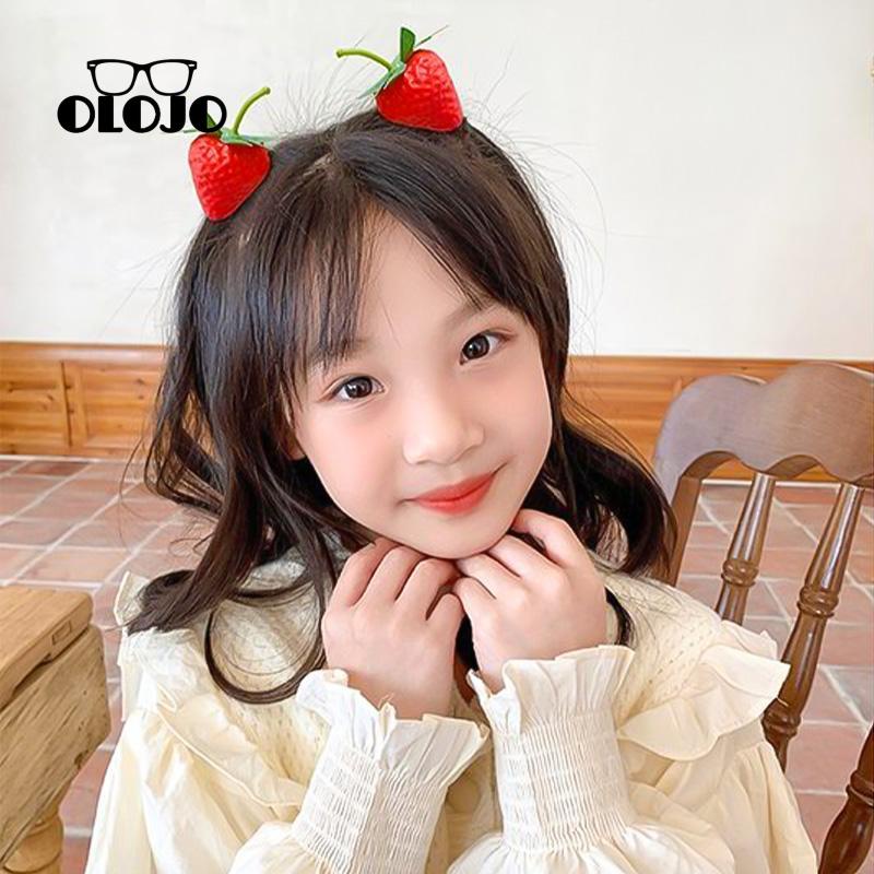 【COD】Orange Jepit Rambut Wanita Korea Manis Dan Indah Imitasi Buah strawberry hairpin Simulasi Buah Kepribadian Jepit Rambut 3D Strawberry Lucu Cute Jepit Rambut Mini