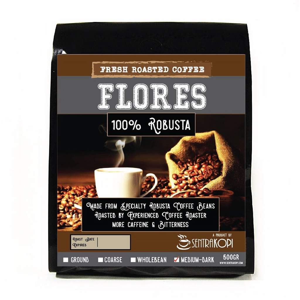 

Sentra Kopi Robusta Flores 500 Gram - Bubuk / Biji - Premium Robusta Coffee