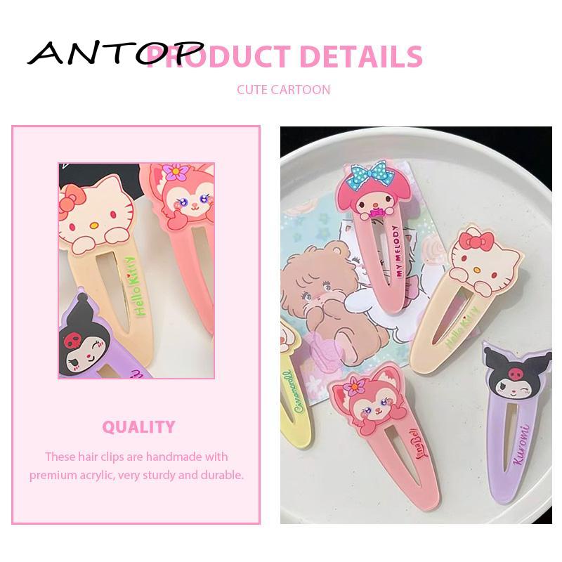 【antop】Duckbill Clip Cute Melody Kuromi Jepit Rambut Poni Side Clip Kartun Hair Clip