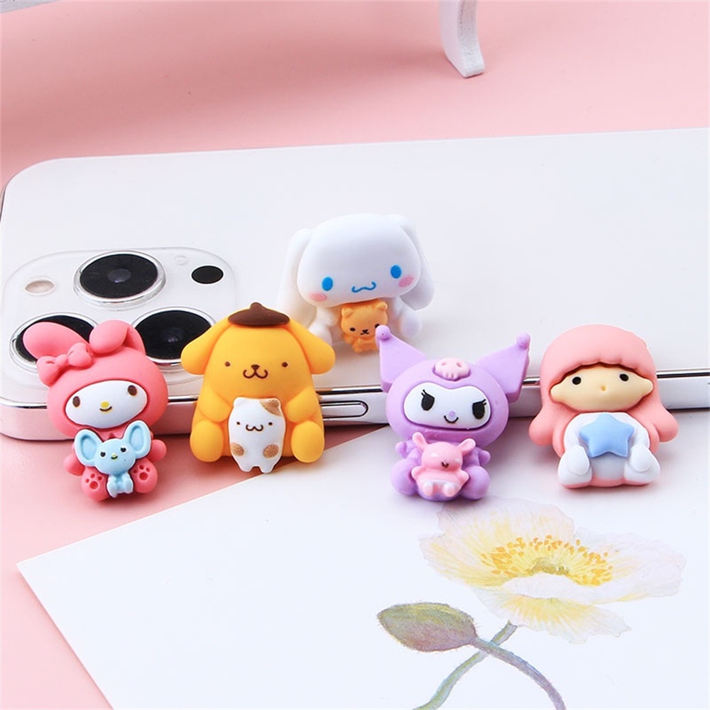 Aksesori Resin Sandrio Melody Lucu Kuromi Purin Crocs Pesona Diy Casing Ponsel Aksesori Dekorasi Bahan Buatan Tangan