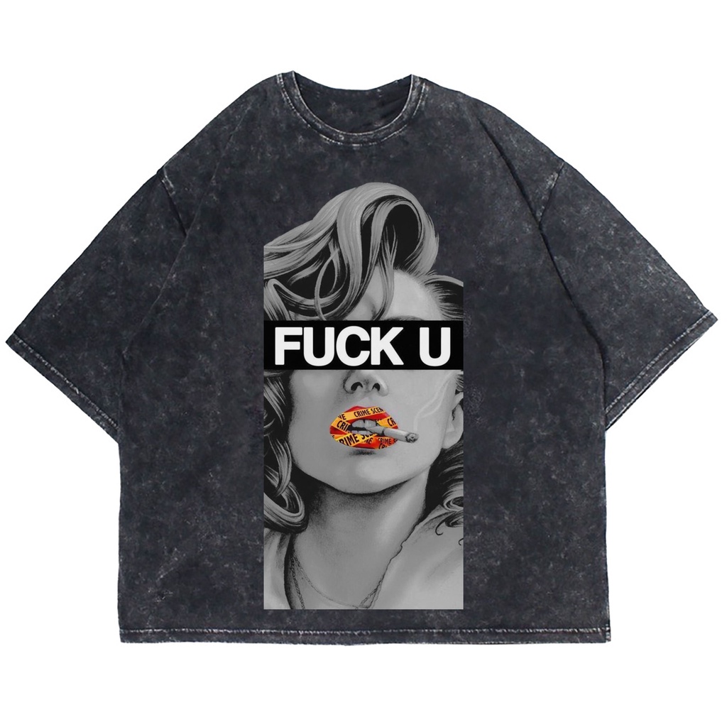 Patternmerch "girl fuck u" Oversize T-shirt | washed tee | kaos vintage