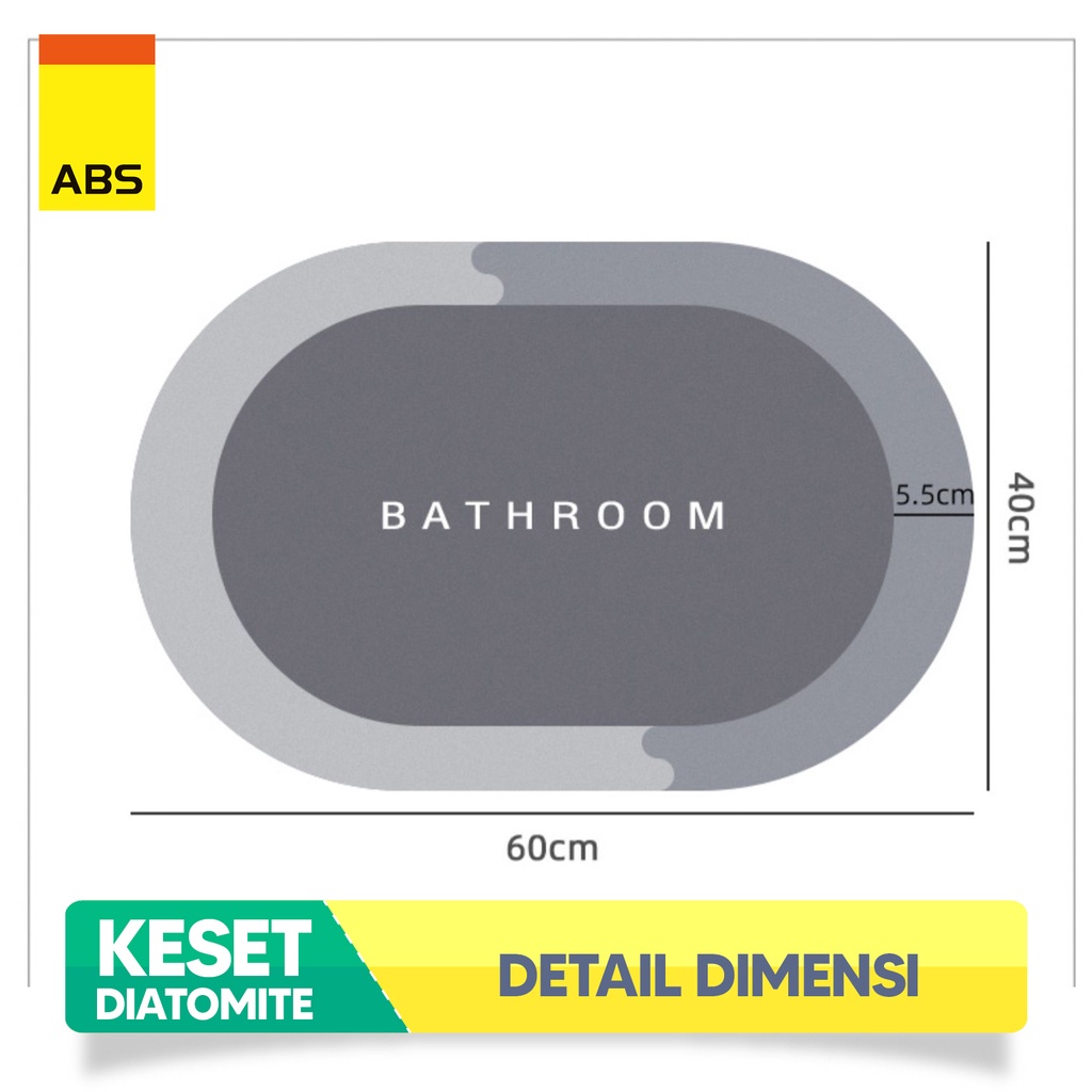 PROMO!!! ABS Keset Diatomite Bundar / Keset Kaki Anti Bau Nyerap Air Anti Bakteri / Keset Batu Kamar Mandi