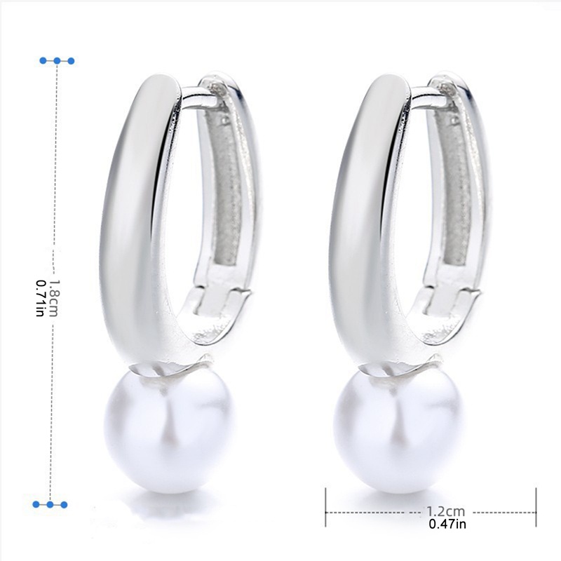 925 Sterling Silver Royal Baroque Pearl Ear Buckle Untuk Wanita Eropa 18 K Emas Sederhana Hoop Anting Pesta Perhiasan Hadiah