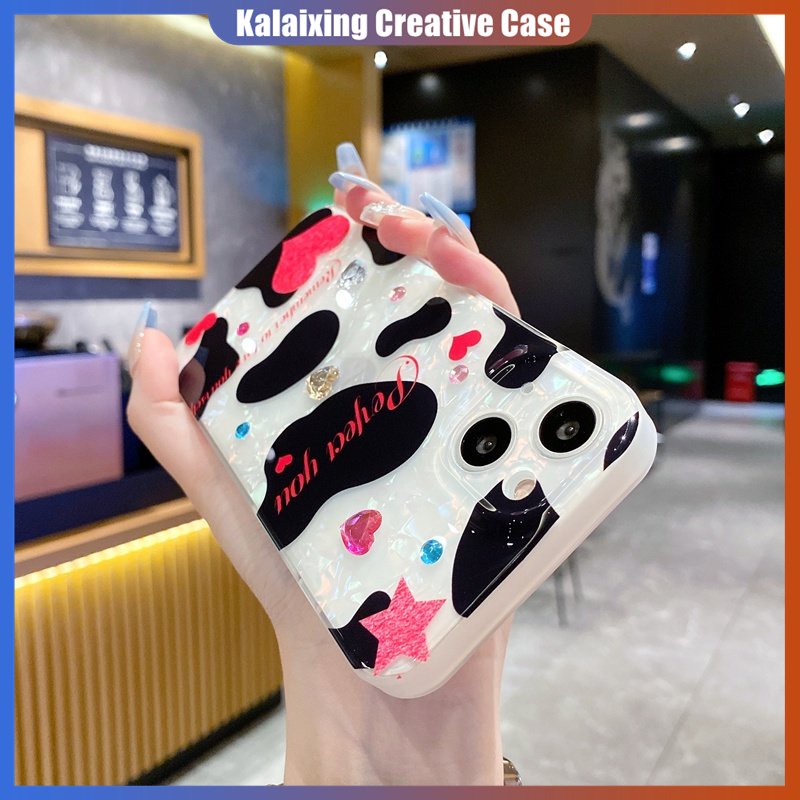Casing Cangkang Bersinar Untuk Samsung S21 S22 S23 Plus Ultra Z Flip3 Z Flip4 Soft Case Dengan Motif Sapi Dan Soft Case Motif Love