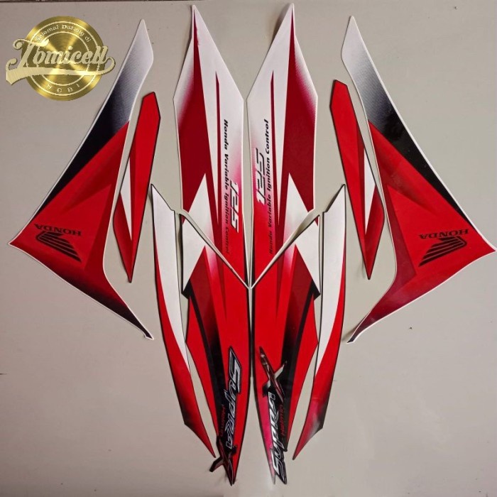 striping honda supra x 125 r helm in 2010 2011 merah list body standar