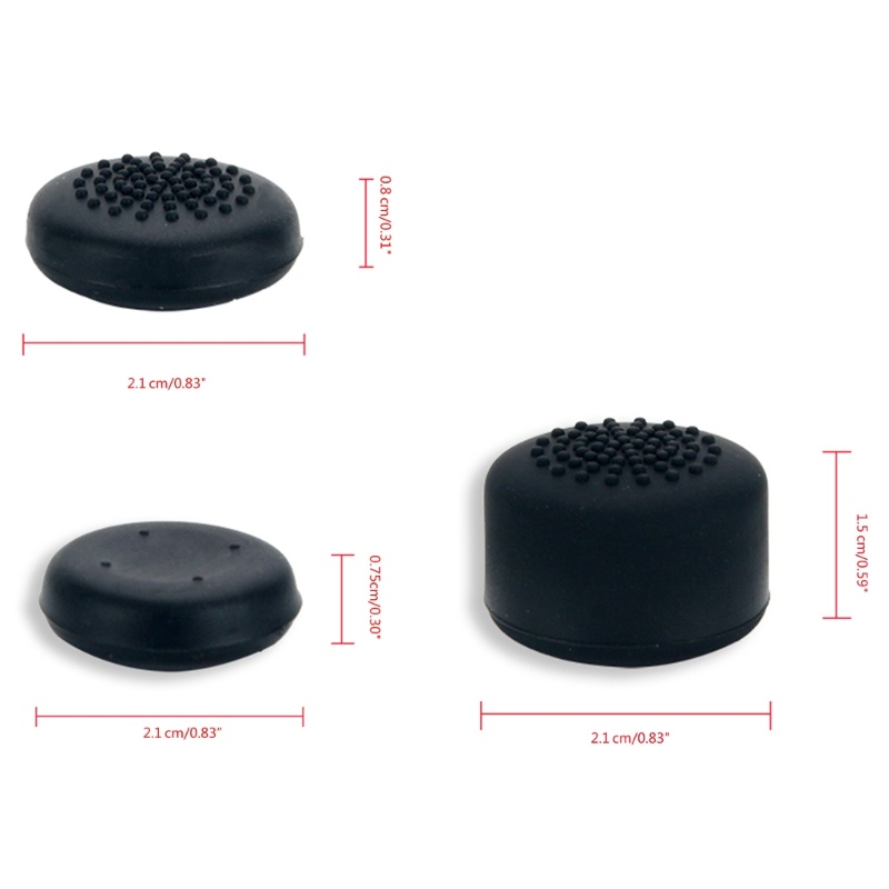 Cre 8PCS Joystick Analog Silikon Non-slip Thumbstick Thumb Grip Caps Case- Untuk Kontroller Dek Uap, Hitam