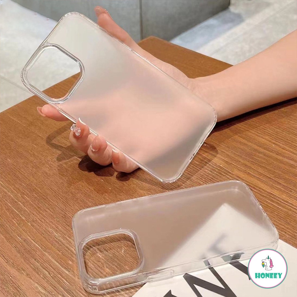 IPHONE Casing Slim Tembus Matte Frosted Mewah Untuk Iphone14 Pro 13 12 11 14 Pro Max Hard PC Shockproof Clear Phone Cover Bumper