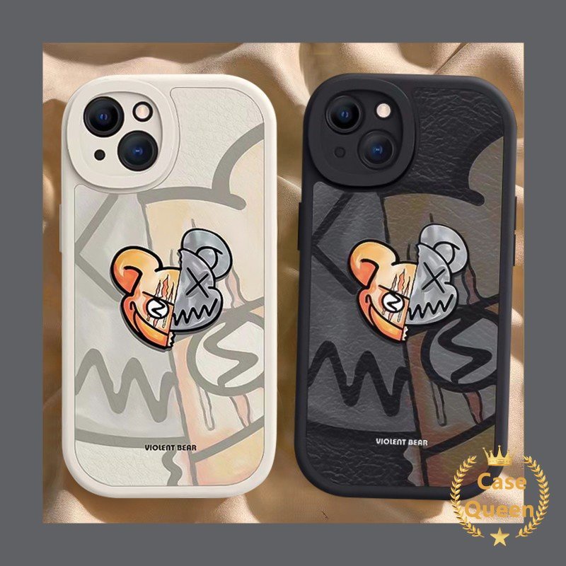 Fashion Trendy Brand For Case Infinix Hot 11s 10s 10T Infinix Note 8 Hot 9 10 11 Play Hot 10 Lite Smart 5 6 Violent Bear Couple Soft Tpu Back Cover