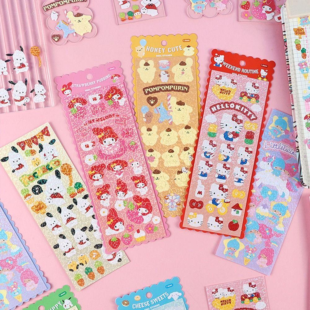 [Elegan] Stiker Hias DIY 5lembar Anime Siswa Akun Tangan Melody Kuromi Stationery Cinnamoroll Album Jurnal Sticker