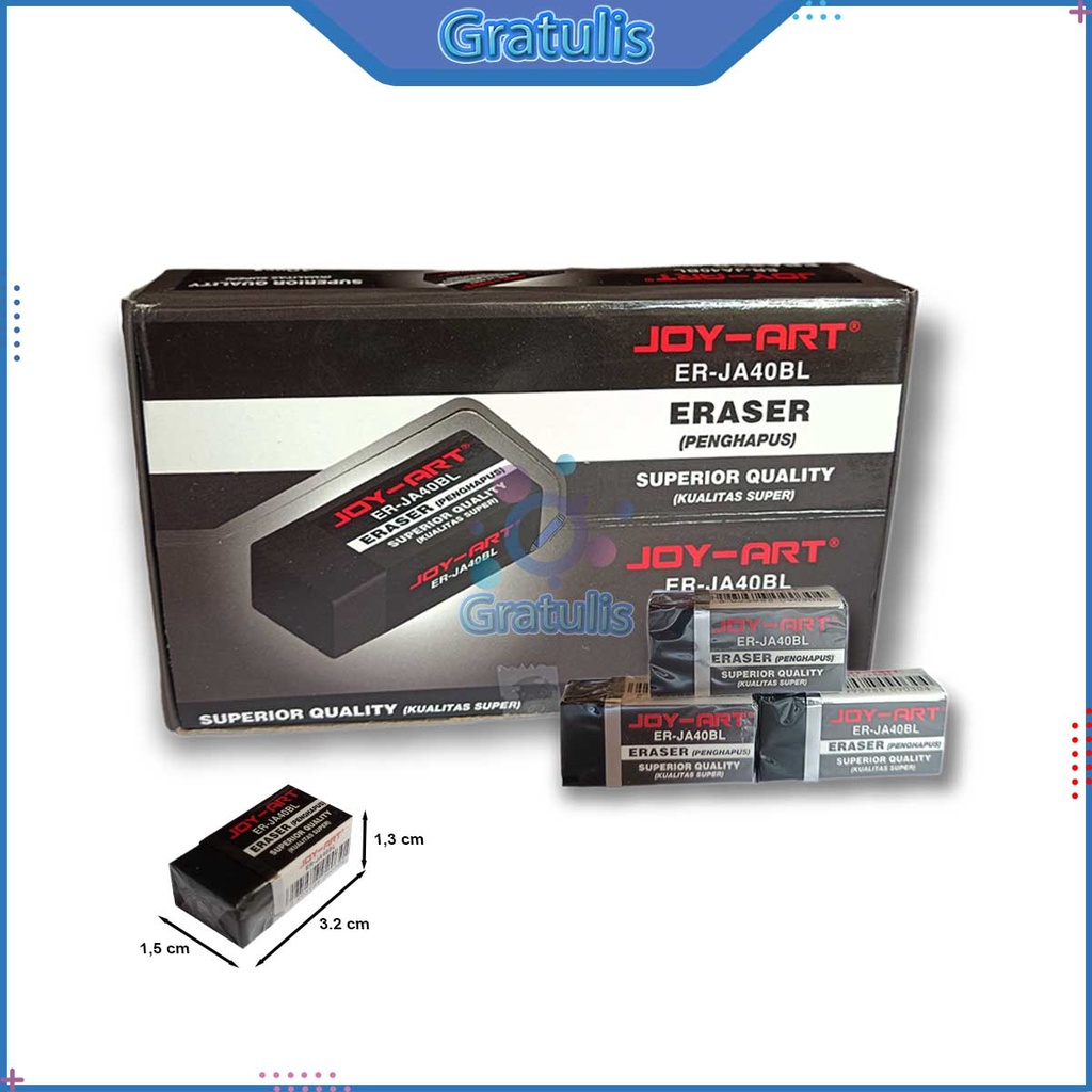 

PENGHAPUS PENSIL JOY-ART [ER-JA40BL/40 PCS] / STIP PENCIL ERASER / PERLENGKAPAN ALAT TULIS SEKOLAH / PENGHAPUS PINSIL HITAM 1 PACK JOYART