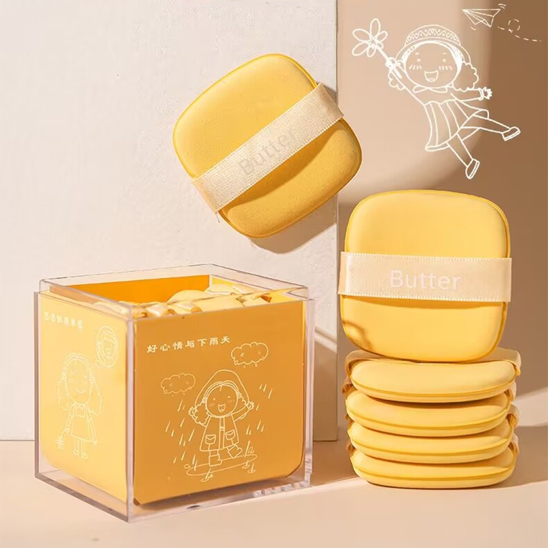 6 Pcs Square Butter Air Cushion Powder Puff Spons Dua Sisi Makeup Alat Kecantikan Wajah