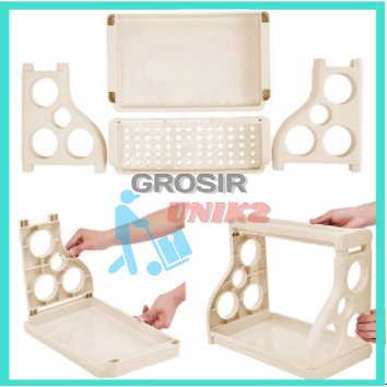 Rak Bumbu Pisau 2 Susun Serbaguna Rak Dapur Bulat New  Plastik