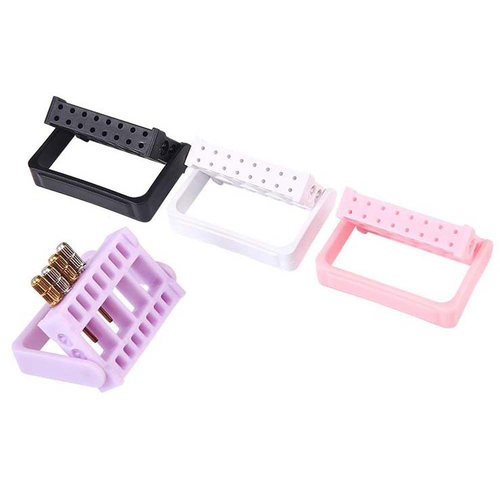 AUGUSTINA Tempat Penyimpanan Kepala Gerinda Agustinina 16lubang Nail Art Tips Wadah Penyimpanan Kotak Organizer Aksesoris Manicure Rak Display Kuku Nail Polishing Head Stand