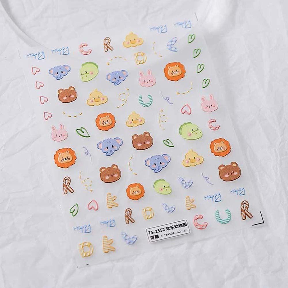 Mxbeauty Kartun Stiker Kuku Jepang Perekat Diri Kitty Kucing Buah Strawberry Peaches Dekorasi Kuku