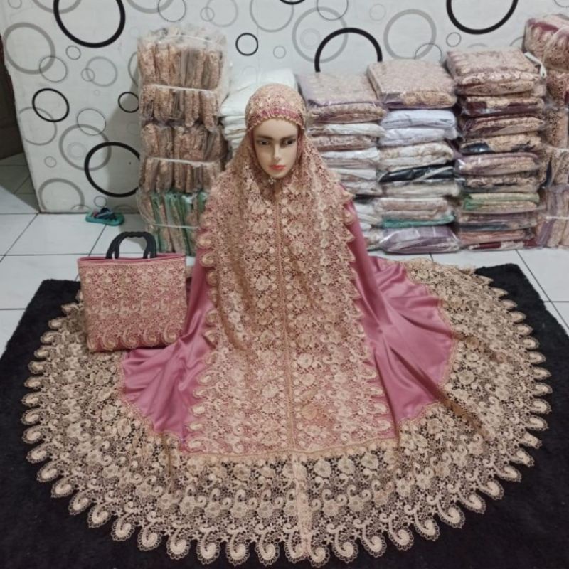 mukena dewasa katun shireen KD full renda milo keong jumbo