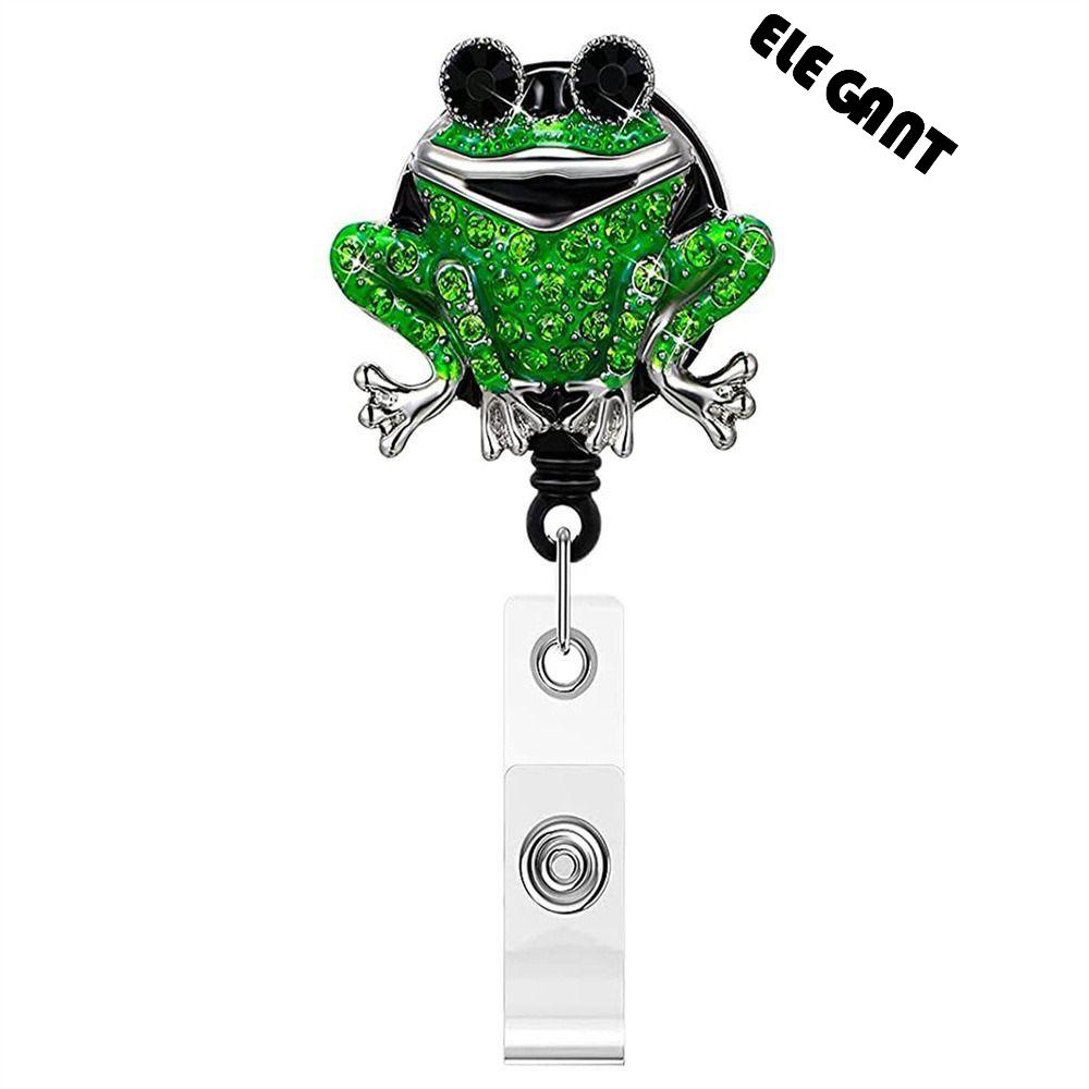 [Elegan] Retractable Badge Reel Kartu Pameran Hewan Tarik Mudah Tag Nama Perawat Badge Reel Diamond Badge Holder