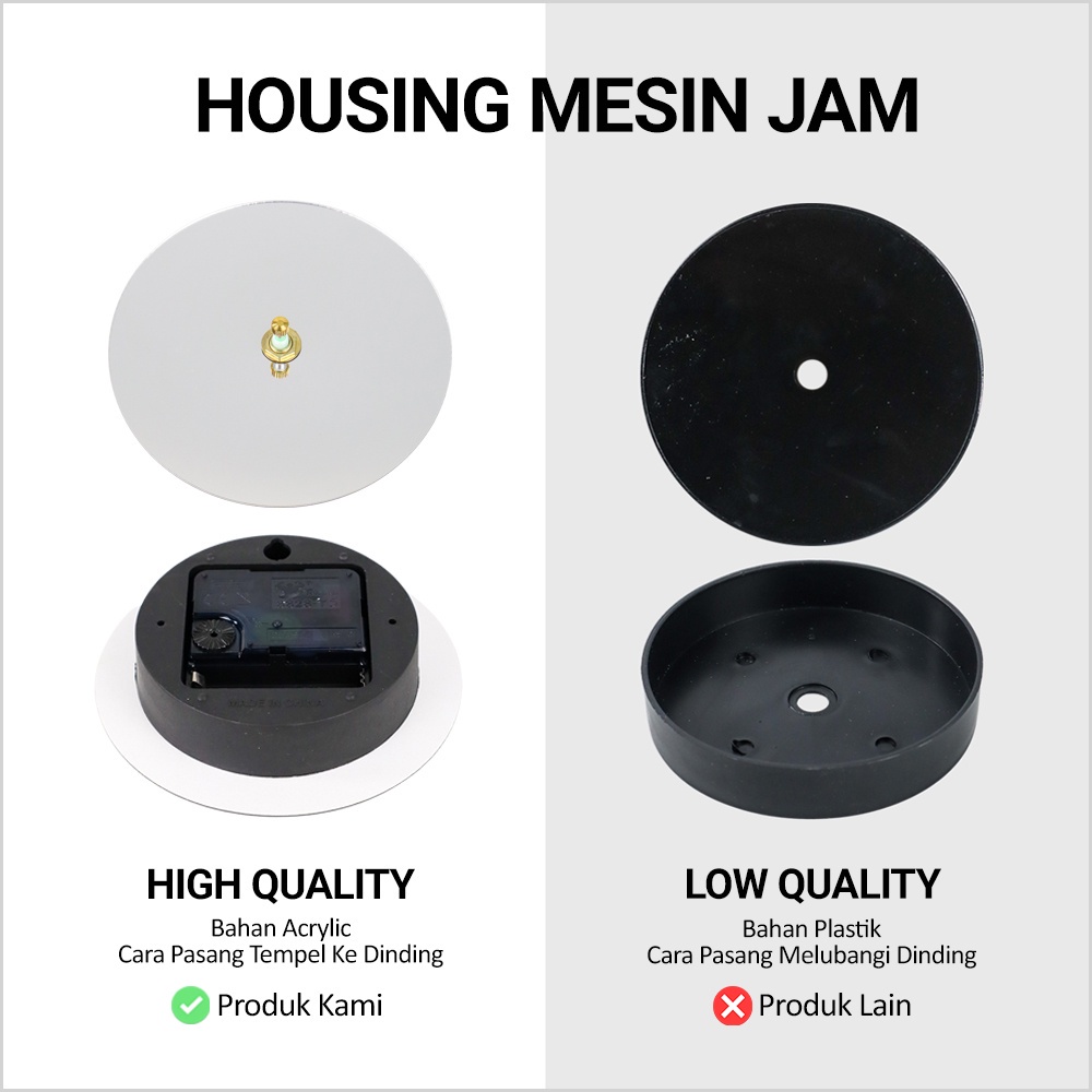 Taffware Jam Dinding Besar DIY Giant Wall Clock Quartz 100 cm - JM-01 ( Mughnii )