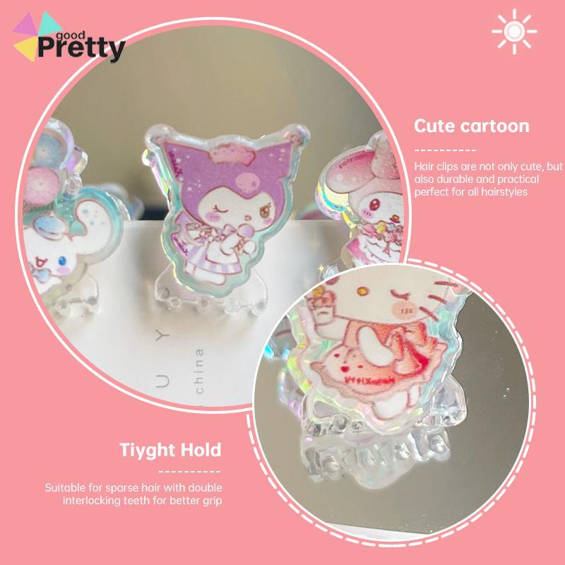 Klip Poni Mini Kartun Karakter Laser Sanrio Kuromi Melody Korea Fahion Lucu Gaya Aksesoris Rambut - PD