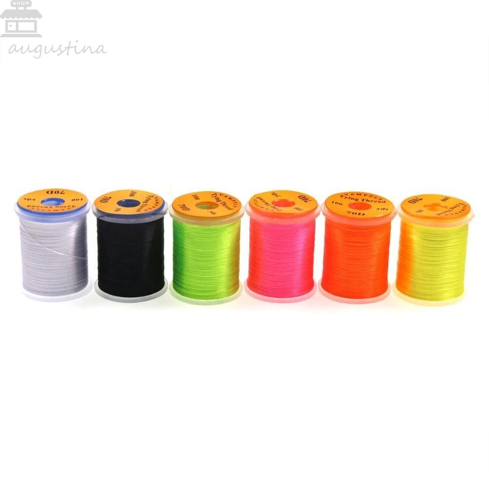 Benang Pengikat Lalat Agustina Aksesoris Pancing Lalat Salmon 200D Fluorescent Fishing Lure Tying Thread Material
