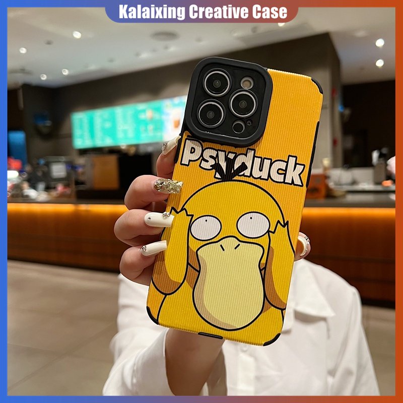 Casing Ponsel Bahan Kulit Garis Untuk IPhone 14Plus 14 Pro Max 13 Pro Max 12Pro 11xr Xs Max7 8 Plus Motif Pokemon Soft Back Cover